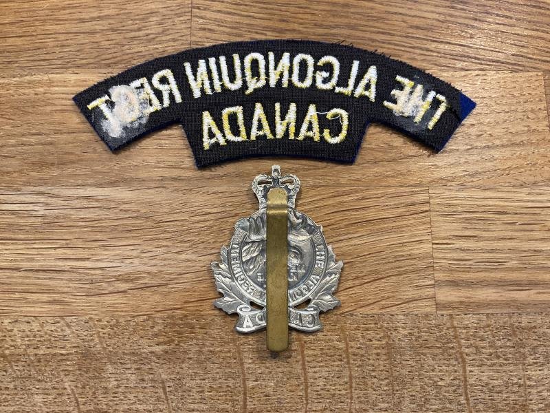 The Algonquin Regt of Canada cap badge & shoulder title. — image 2