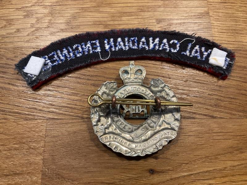Royal Canadian Engineers cap badge & shoulder title — image 2