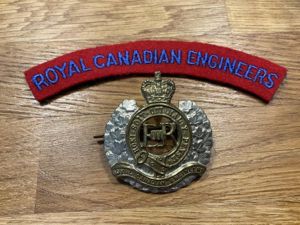 Royal Canadian Engineers cap badge & shoulder title