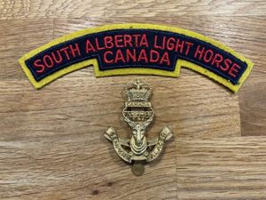 South Alberta Light Horse cap badge & shoulder title.