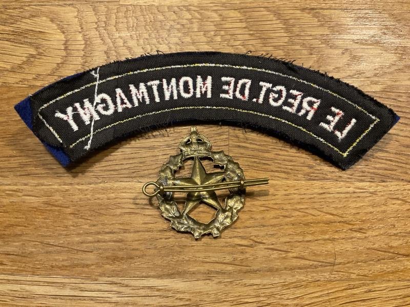 Le Regt.De Montmagny cap badge & shoulder title. — image 2