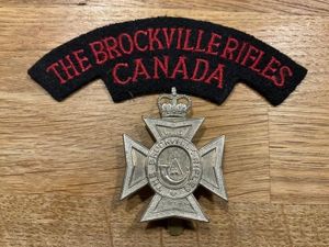 The Brockville Rifles of Canada, cap badge & title.