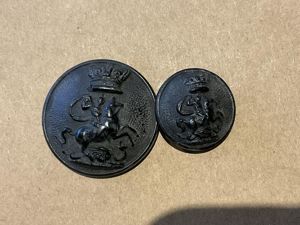 Q.V.C Queen Victorias Rifles black bone buttons.