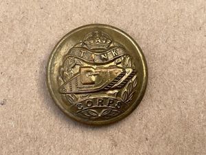 WW1 Tank Corps brass 20mm button.