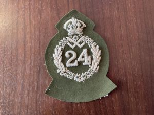 K/C 24th Regiment, Battalion, militia, large cloth badge.