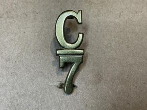 WW1 CEF 7th Battalion collar badge made by TIPTAFT.