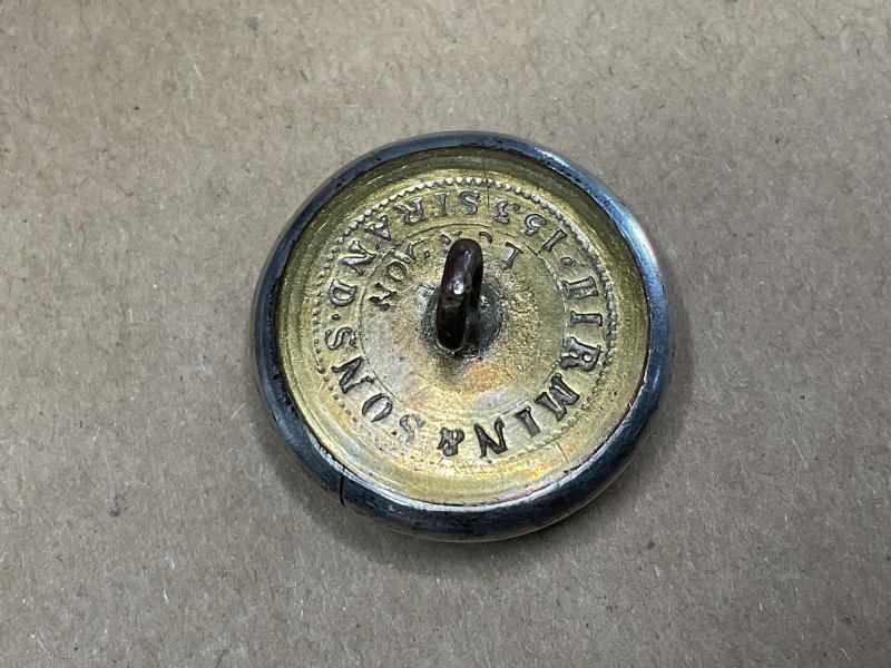 QVC First Derby Militia officers silver plated button. — image 2