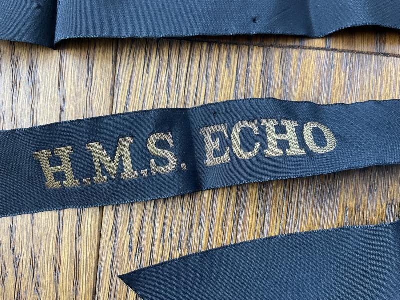 WW2 Royal Navy H.M.S. ECHO cap tally — image 2
