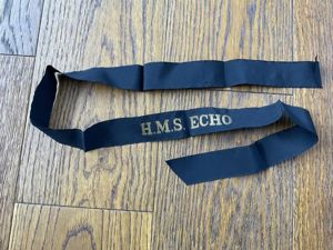 WW2 Royal Navy H.M.S. ECHO cap tally
