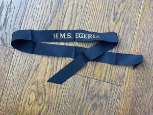 Pre WW1 H.M.S EGERIA cap tally. British Columbia connection.