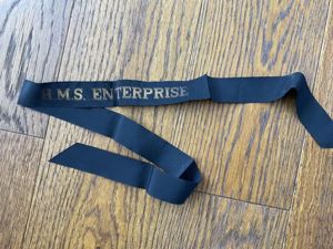 WW2 Royal Navy H.M.S ENTERPRISE cap tally.