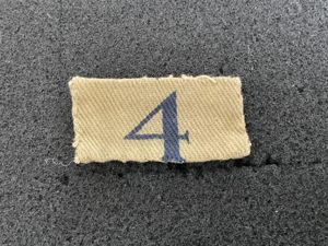 WW2 Home Guard printed number 4 designation sign.