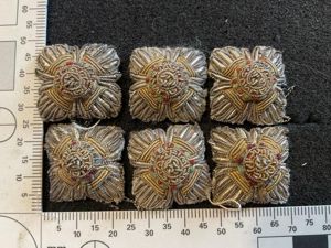 Captains bullion full dress rank pips , 22mm size.