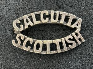Calcutta Scottish white metal shoulder title.