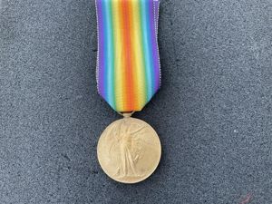 Victory; R-11120 Pte W.H. CHILTON K.R.RIF.C served France.