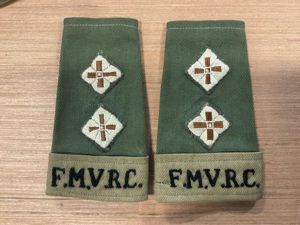 WW2 Lieutenants F.M.V.R.C (Malaya) rank slides.