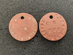 WW1 Dog Tags; Richard PRODGER R.W.F.