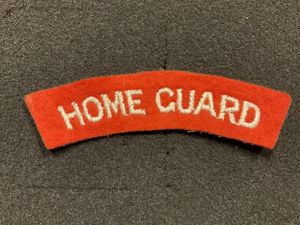 Post war cloth red wool HOME GUARD shoulder title
