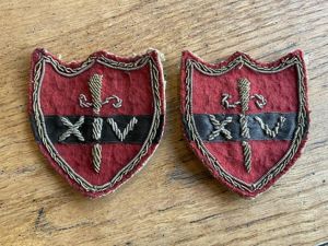 WW2 14th Army Bullion formation signs, matched pair.