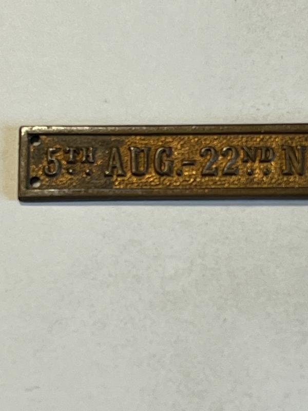 WW1 Full size Mons medal ribbon brass bar — image 3
