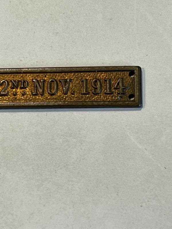 WW1 Full size Mons medal ribbon brass bar — image 4