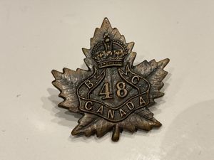 WW1 C.E.F 48th Infantry Battalion B.C collar badge.