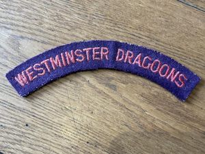 WESTMINSTER DRAGOONS cloth shoulder title 1947-51.