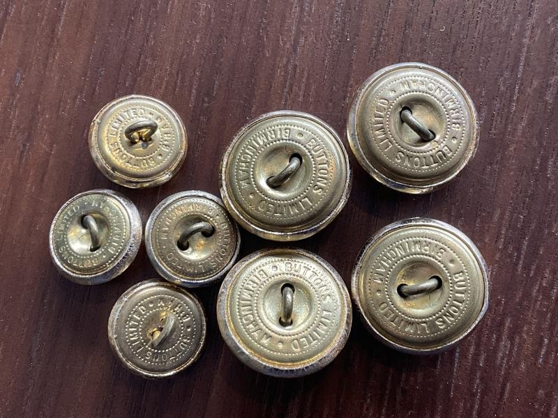 Anodised Essex Regiment buttons, large x 4 , medium x 4. — image 2