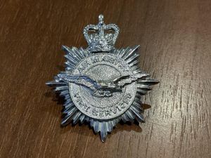 Q/C Air Ministry Fire Service cap badge by Gaunt.