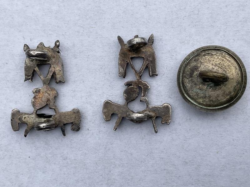 WW2 Indian 16th Light Cavalry 1922-47 collars & button. — image 2