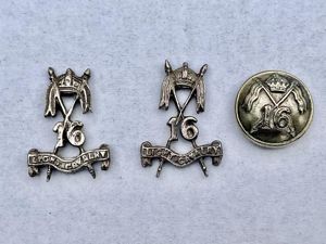 WW2 Indian 16th Light Cavalry 1922-47 collars & button.