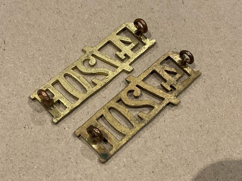 WW1 14/20H (14th20th Hussars) brass shoulder titles. — image 2
