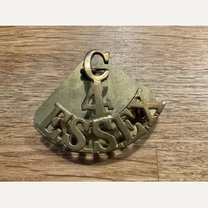 C/4 ESSEX WW1 brass shoulder tile.
