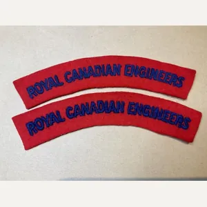 WW2 ROYAL CANADIAN ENGINEERS cloth shoulder titles