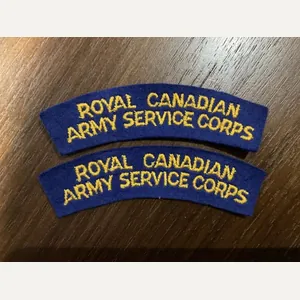 WW2 ROYAL CANADIAN ARMY SERVICE CORPS shoulder titles.
