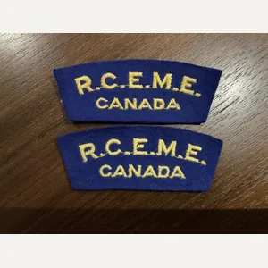 WW2 R.C.E.M.E CANADA British made shoulder titles