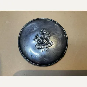 Naval Officers Masonic lodge women's silver compact mirror.