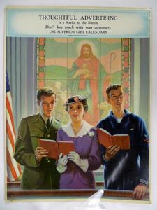 1943 Dated Calendar Advertising Art