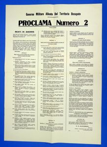 1943 Allied Military Government of Sicily Occupation Poster in Italian