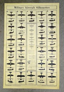 1942 Poster: Military Aircraft Silhouettes
