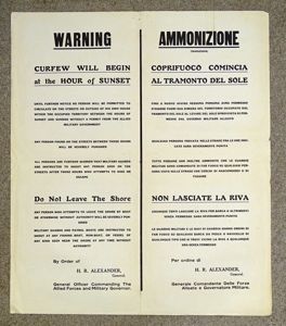 WWII Occupied Italy Curfew Poster