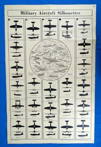 1942 Poster: Military Aircraft Silhouettes