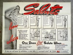 Large 1944 Poster: 'How and When to Salute'
