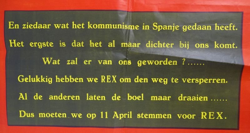 1937 Belgian REX Fascist Party Election Campaign Poster — image 3