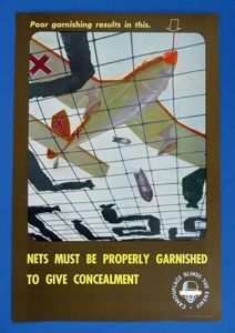 1943 Camouflage Poster: 'Nets Must Be Properly Garnished to Give …
