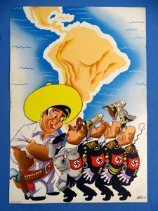 WWII Aria Bernal South American Anti-Axis Poster