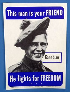 Small 1942 Allied Fighting Men Poster: 'This Man is Your …