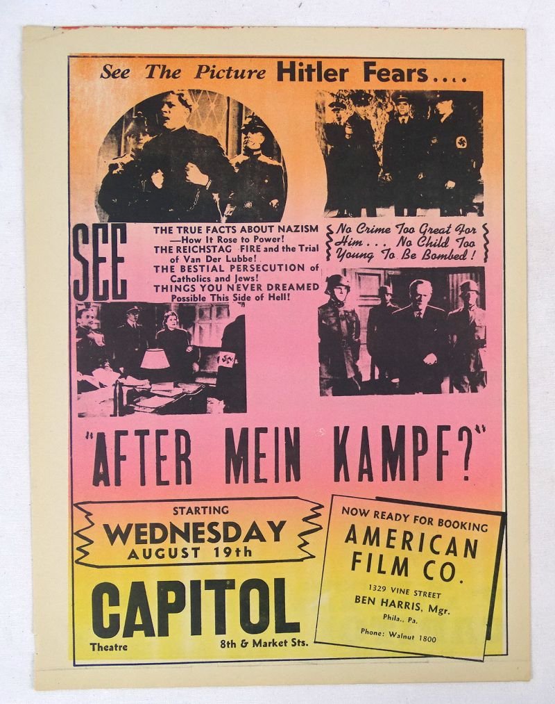 WWII Movie Advertising Handbill for the Film 'After Mein Kampf' — image 2