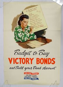 WWII Poster: 'Budget to Buy Victory Bonds'