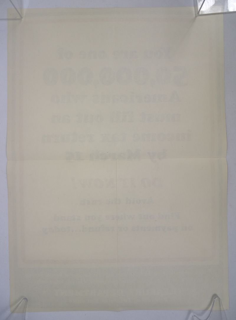 1944 Personal Income Tax Advisory Poster — image 2